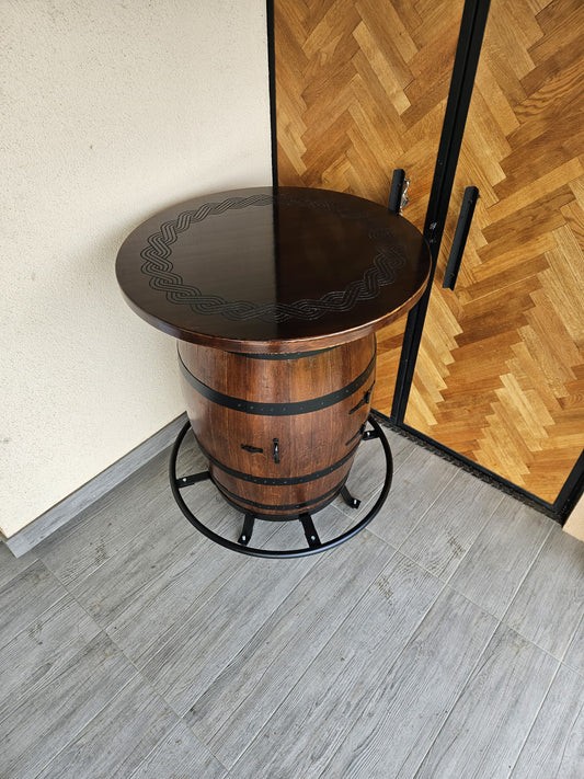 Barski stol od bačve s hladnjakom za vino 225 l